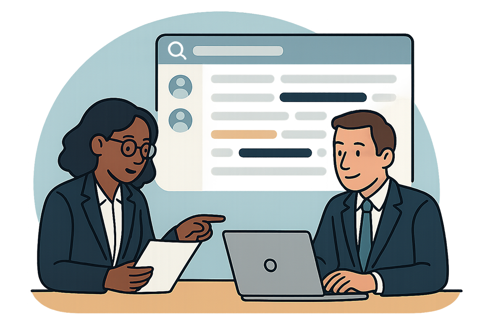 Door AI gegenereerd juridisch transcript met volledige zoekfuncties Doorzoekbaar juridisch transcript met tijdstempels en luidsprekerlabels