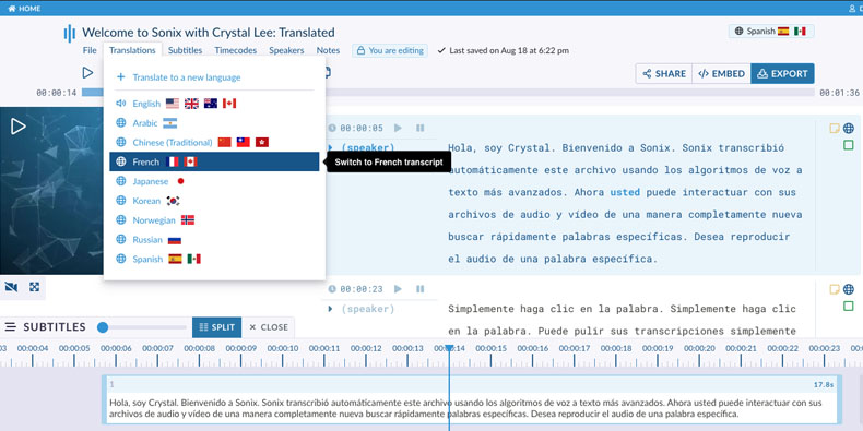 Fast, accurate, and simple subtitle converter Create subtitles in multiple languages with automated translation